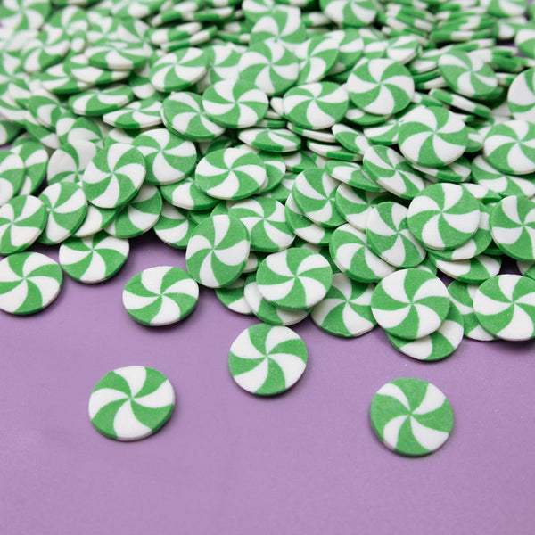 Green & White Swirl Edible Cake Decoration