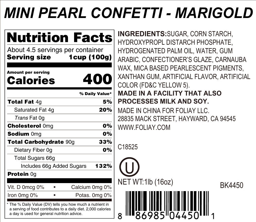 Marigold Pearl Quin Sprinkles