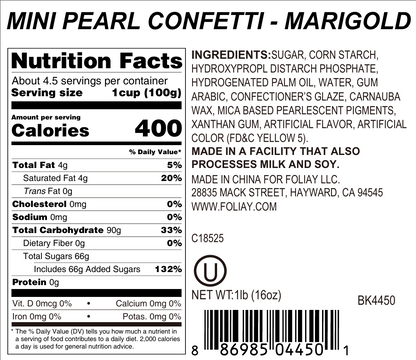 Marigold Pearl Quin Sprinkles