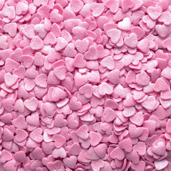 Pink Pearl Hearts Quin Confetti Sprinkles