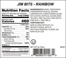 Load image into Gallery viewer, Rainbow Jimmies Sprinkles Bulk Nutritional Info
