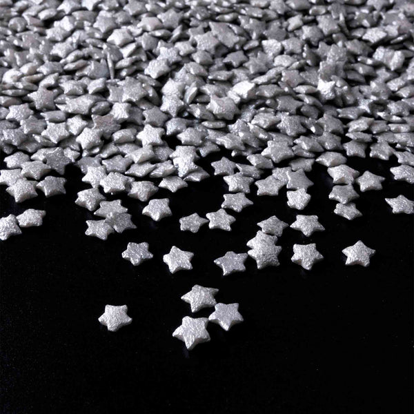 Silver Stars Quin Confetti Sprinkles