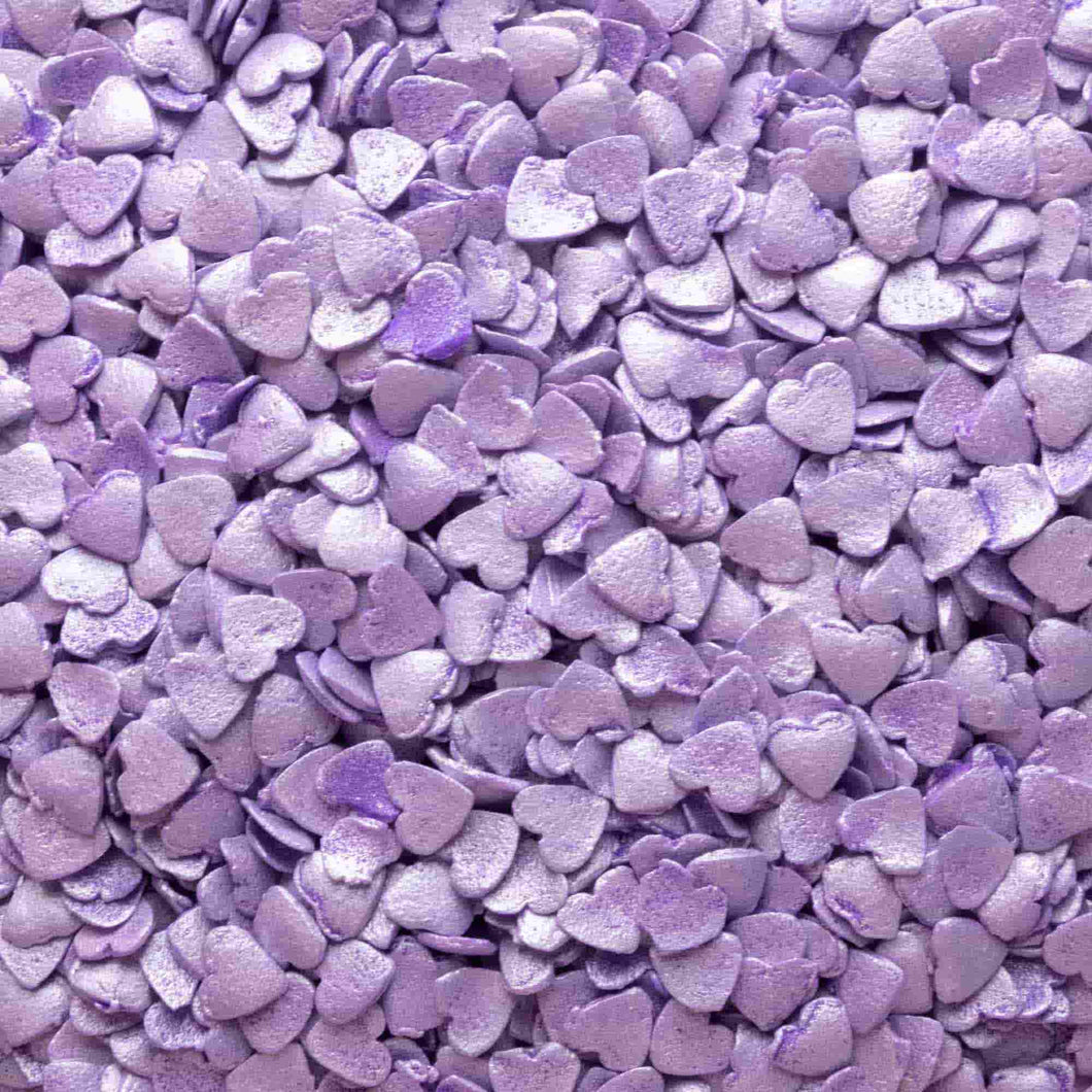 Purple Pearl Hearts Quin Confetti Sprinkles