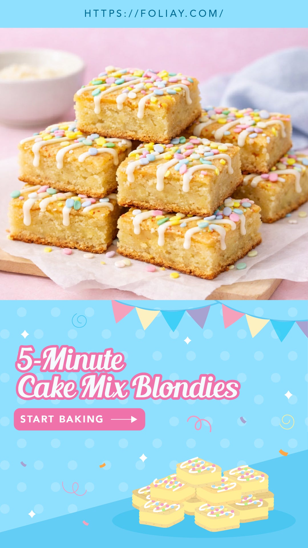 5-Minute Cake Mix Blondies