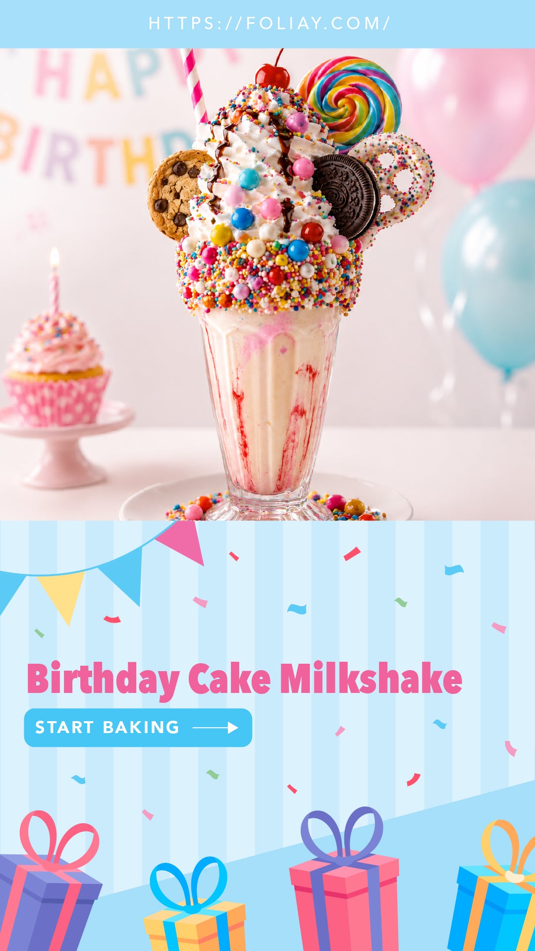 Birthday Cake Milkshake (Freakshake Version)