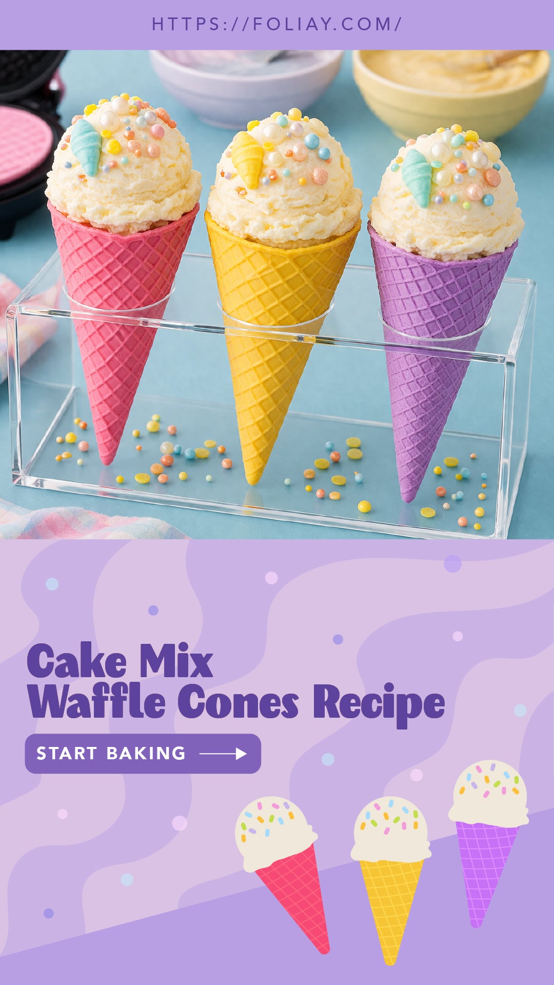 Cake Mix Waffle Cones Recipe