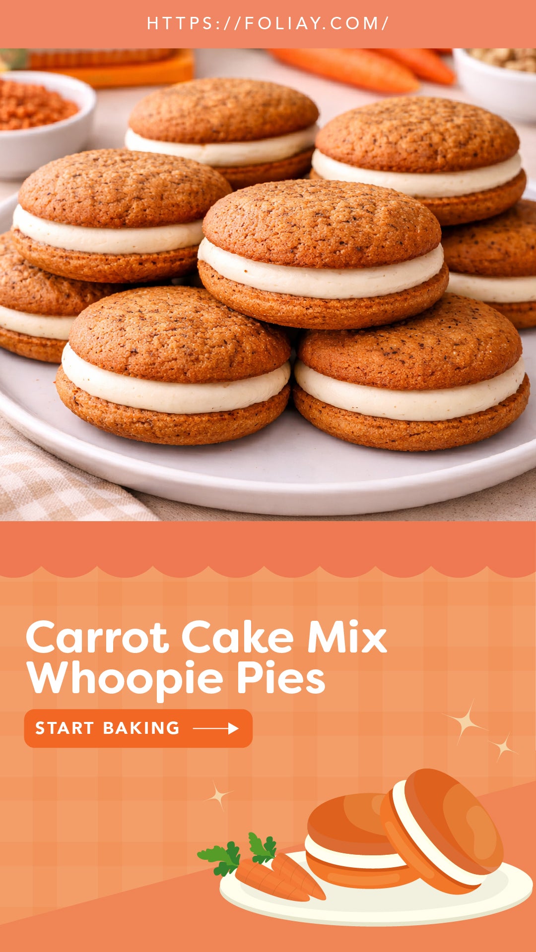 Carrot Cake Mix Whoopie Pies