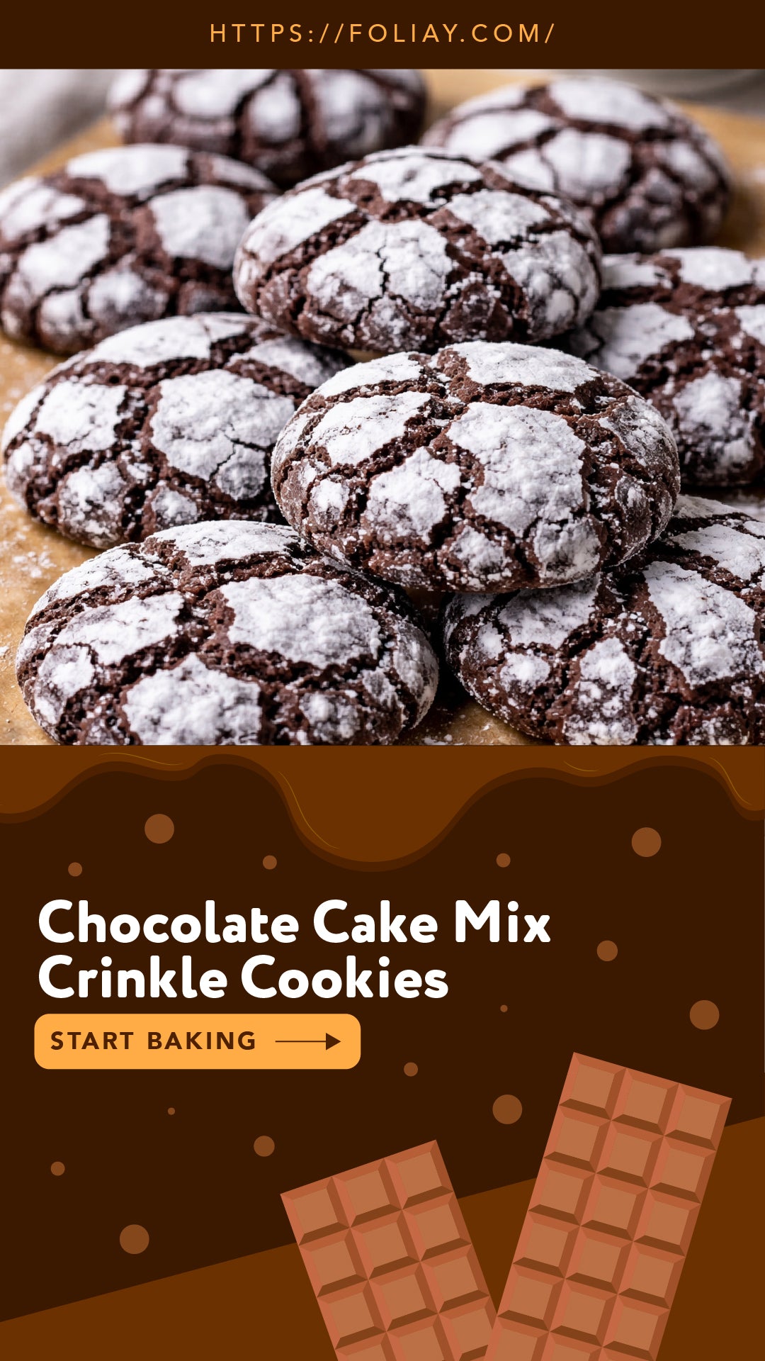 Chocolate Cake Mix Crinkle Cookies