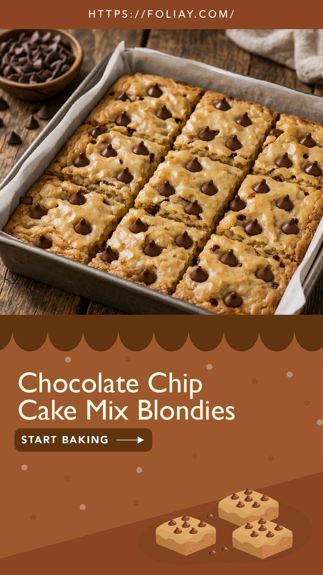 Chocolate Chip Cake Mix Blondies