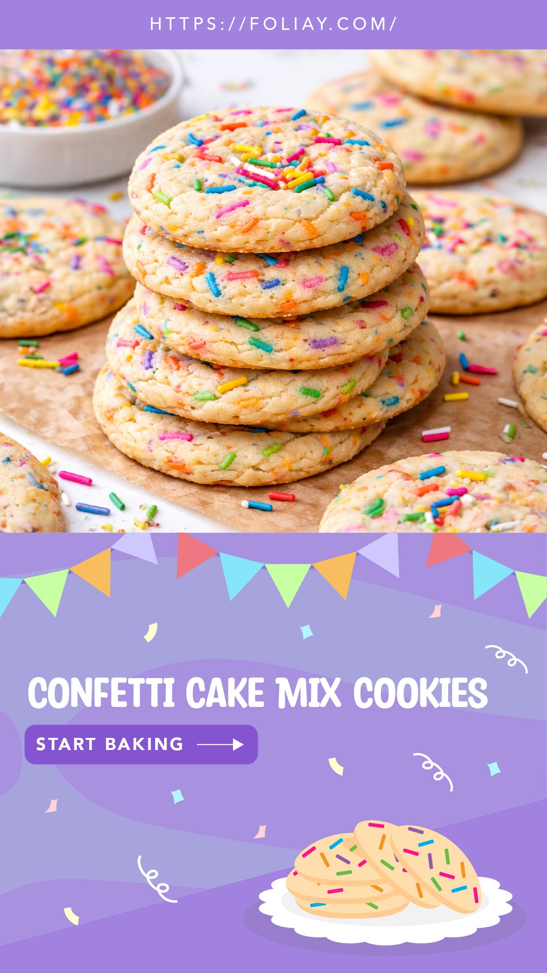 Confetti Cake Mix Cookies
