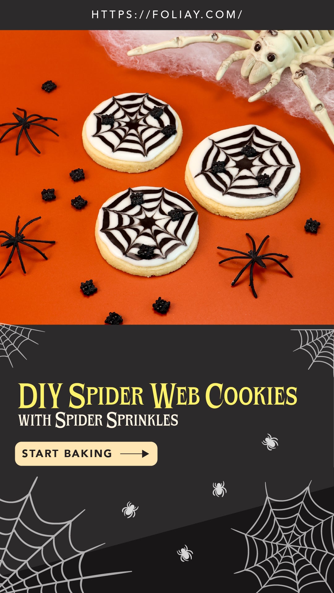 DIY Spider Web Cookies with Spider Sprinkles