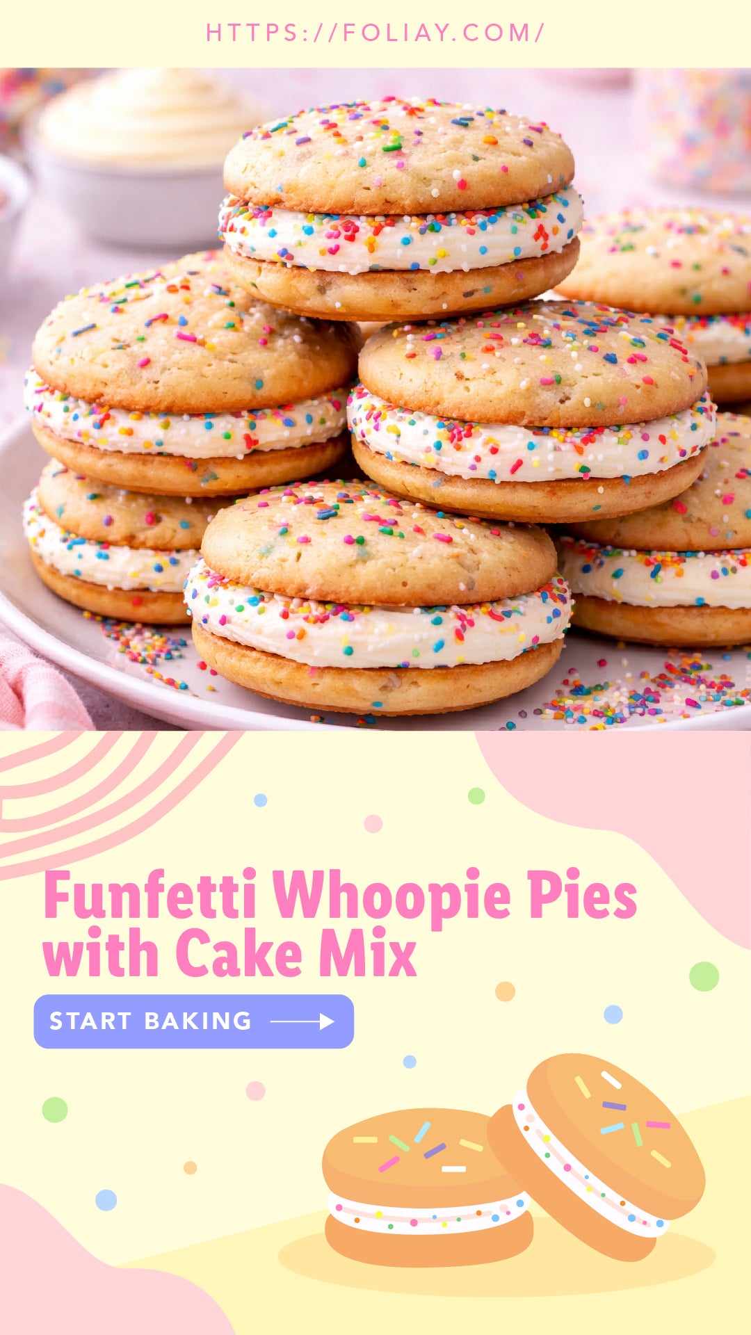 Funfetti Whoopie Pies with Cake Mix