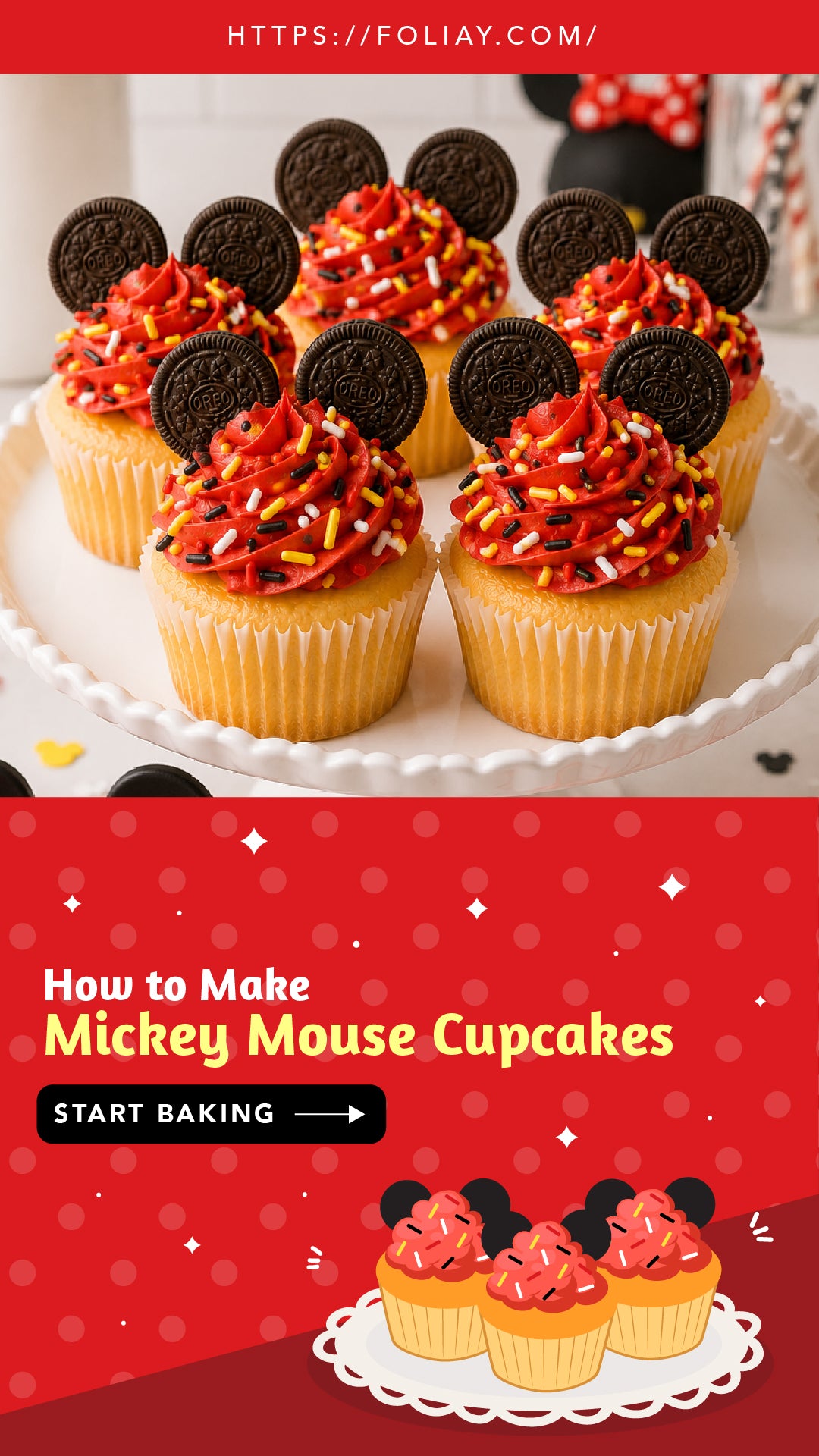 Mickey Mouse Cupcakes Tutorial