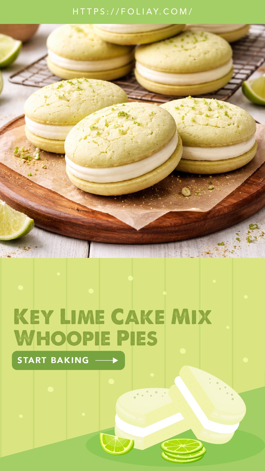 Key Lime Cake Mix Whoopie Pies