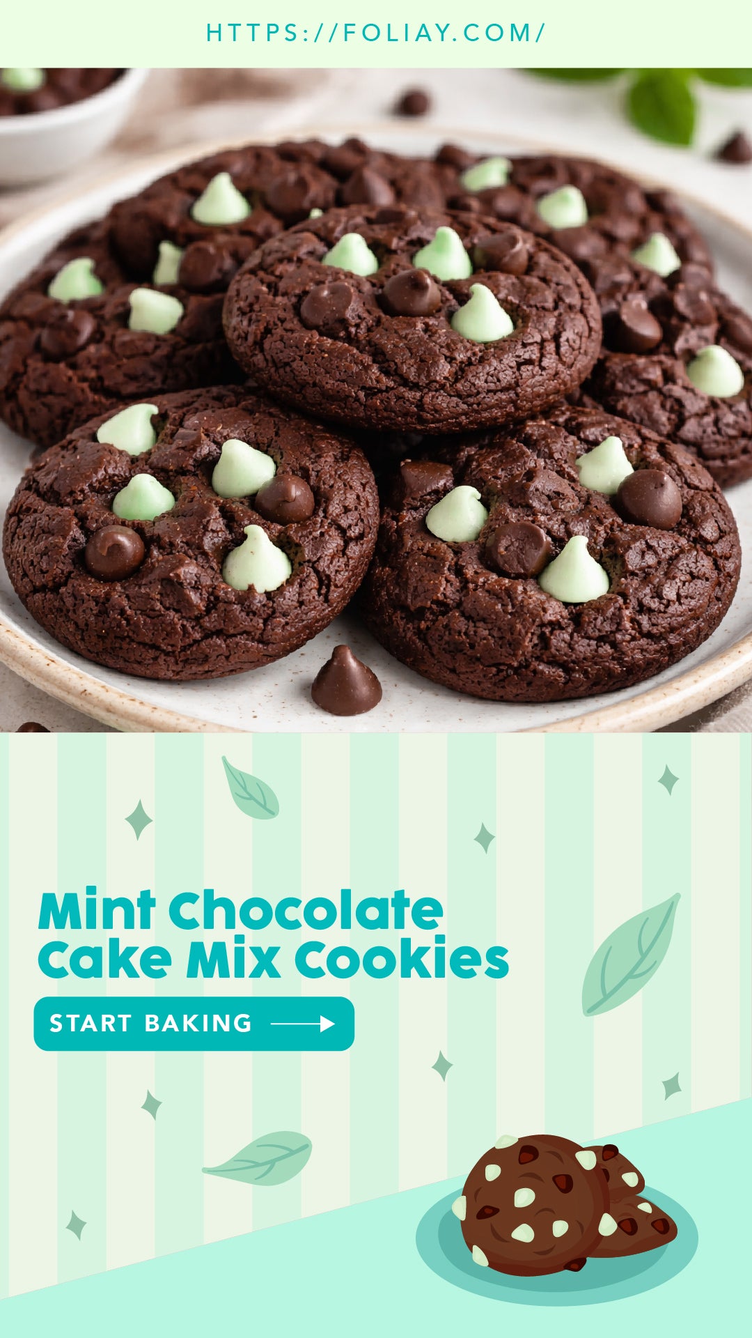 Mint Chocolate Cake Mix Cookies