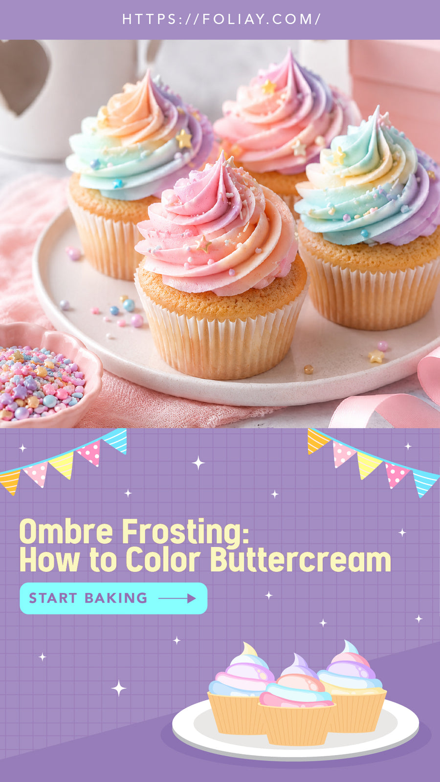 Ombre Frosting: How to Color Buttercream