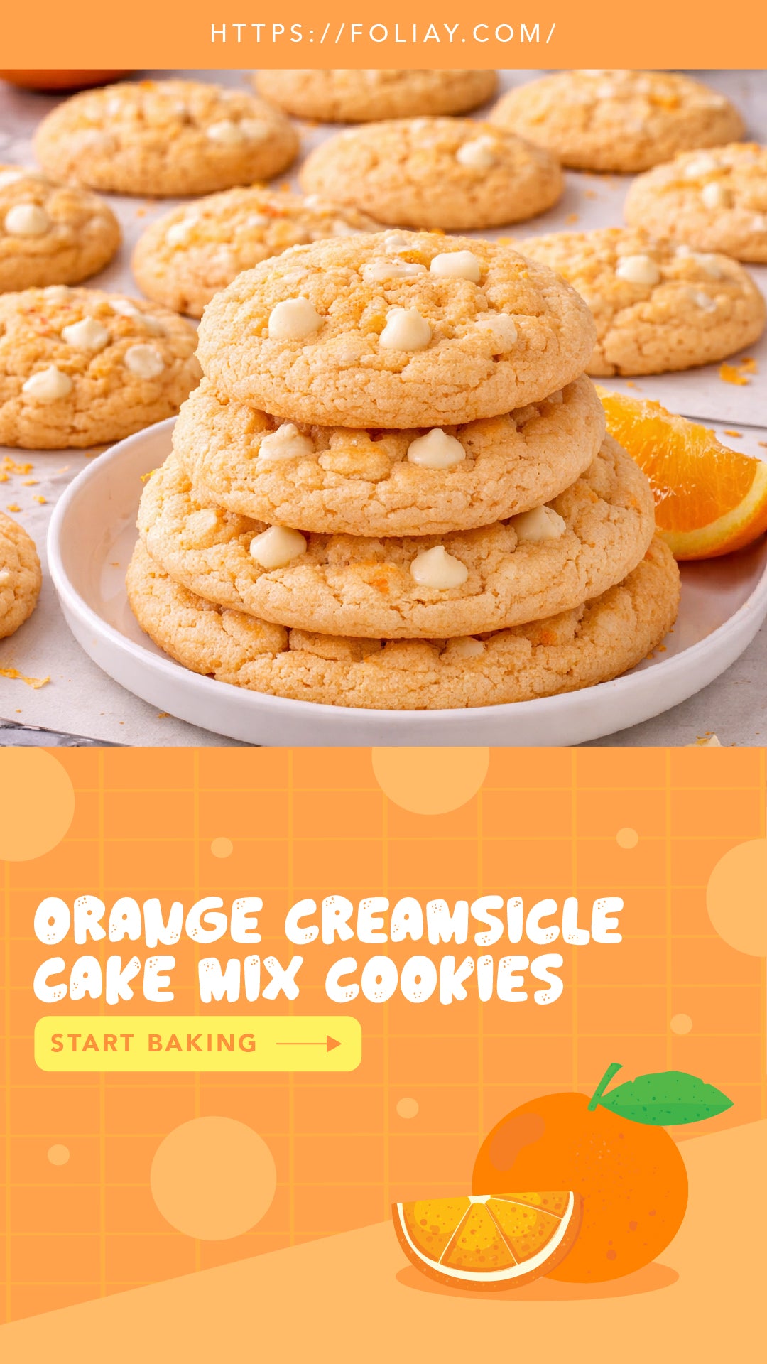 Orange Creamsicle Cake Mix Cookies