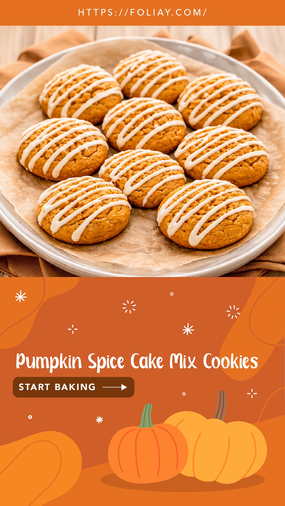 Pumpkin Spice Cake Mix Cookies