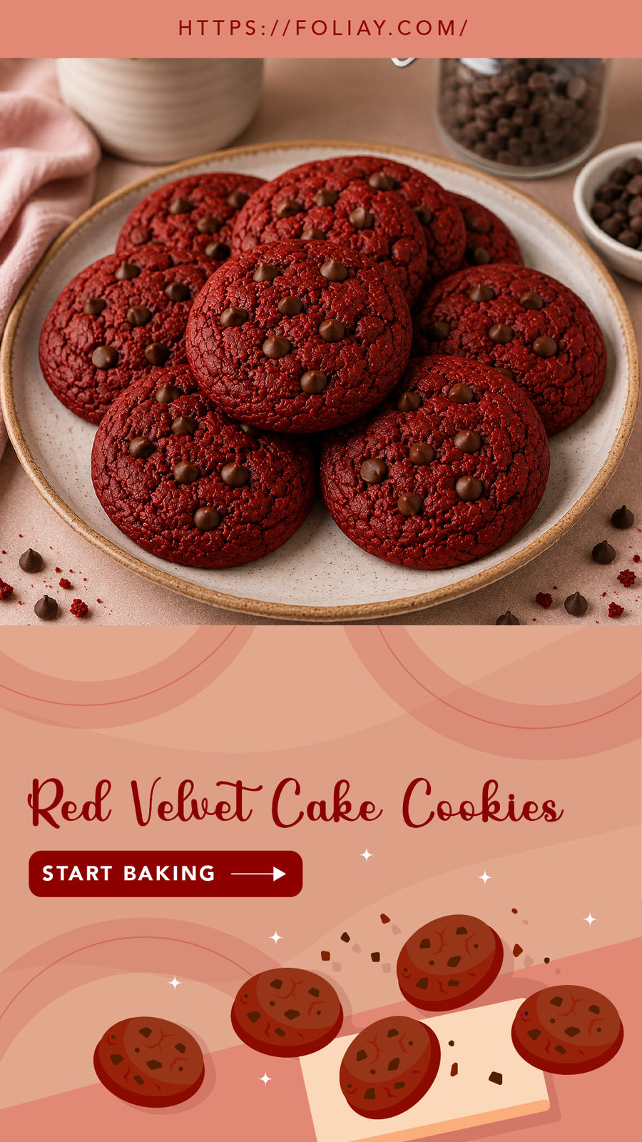 Red Velvet Cake Cookies (Soft & Chewy)