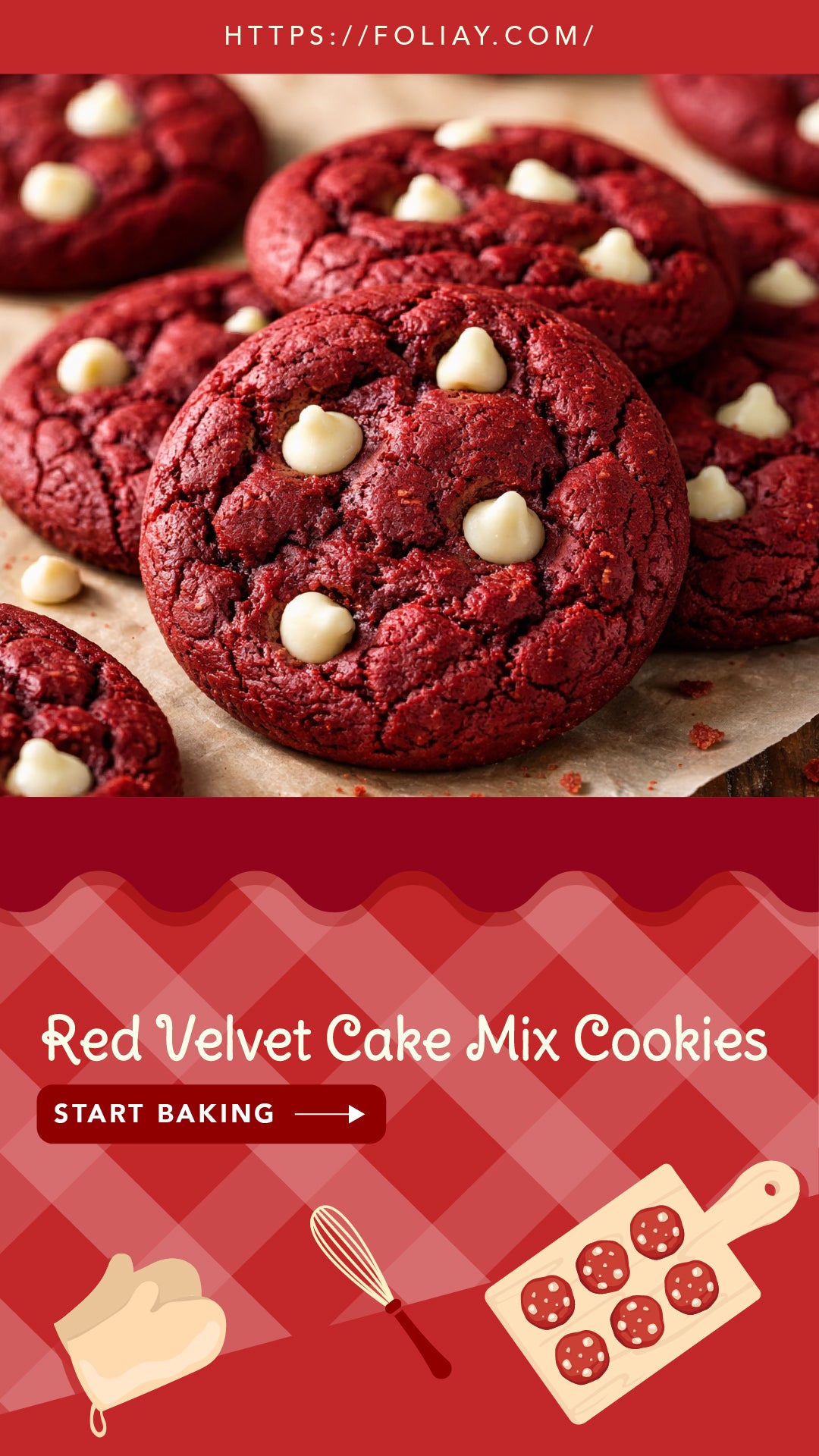 Red Velvet Cake Mix Cookies