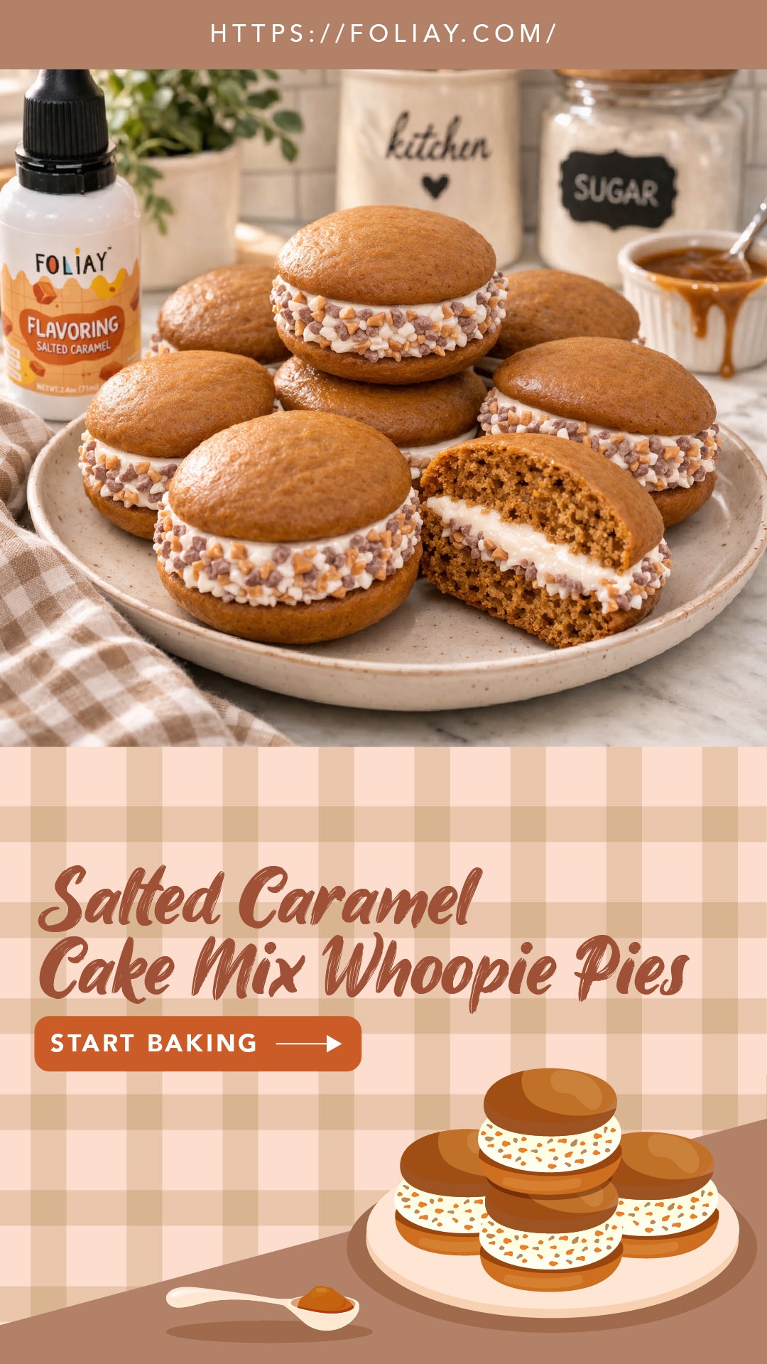 Salted Caramel Cake Mix Whoopie Pies