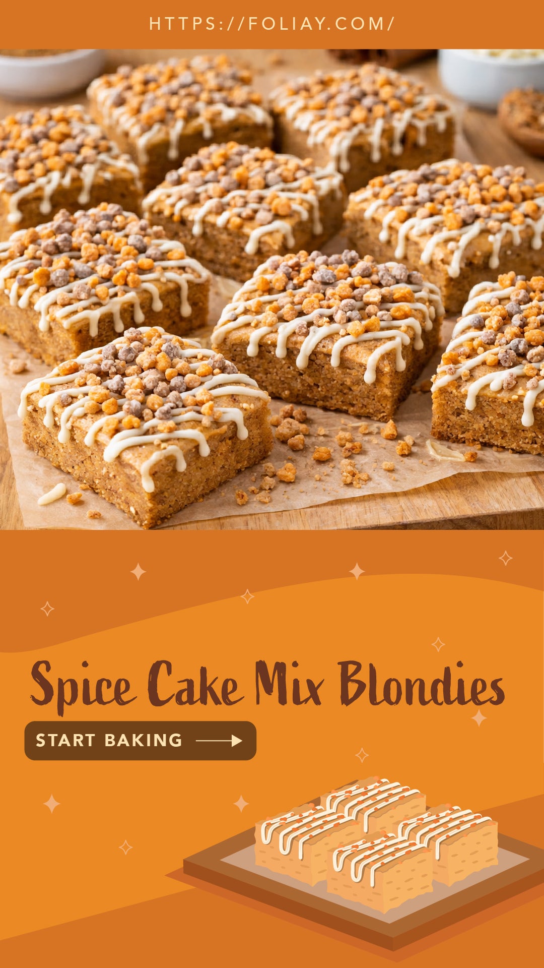 Spice Cake Mix Blondies