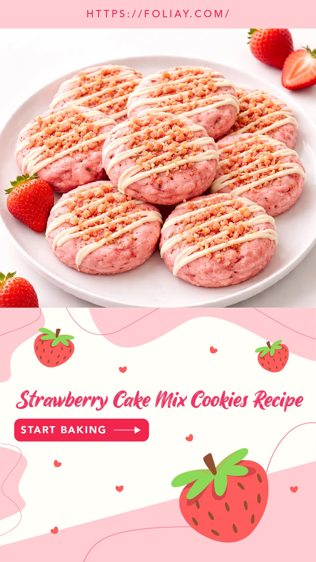 Strawberry Cake Mix Cookies Recipe