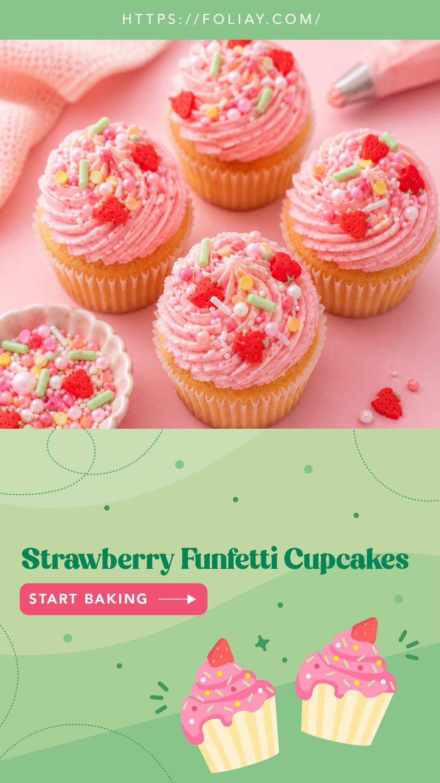 Strawberry Funfetti Cupcakes