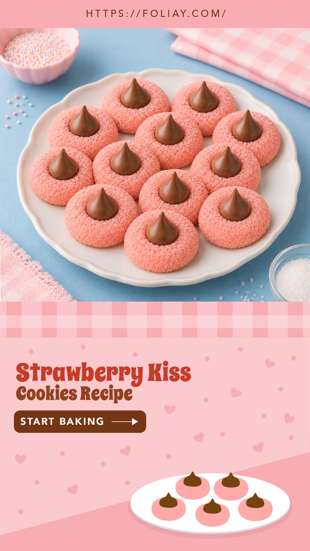 Strawberry Kiss Cookies Recipe