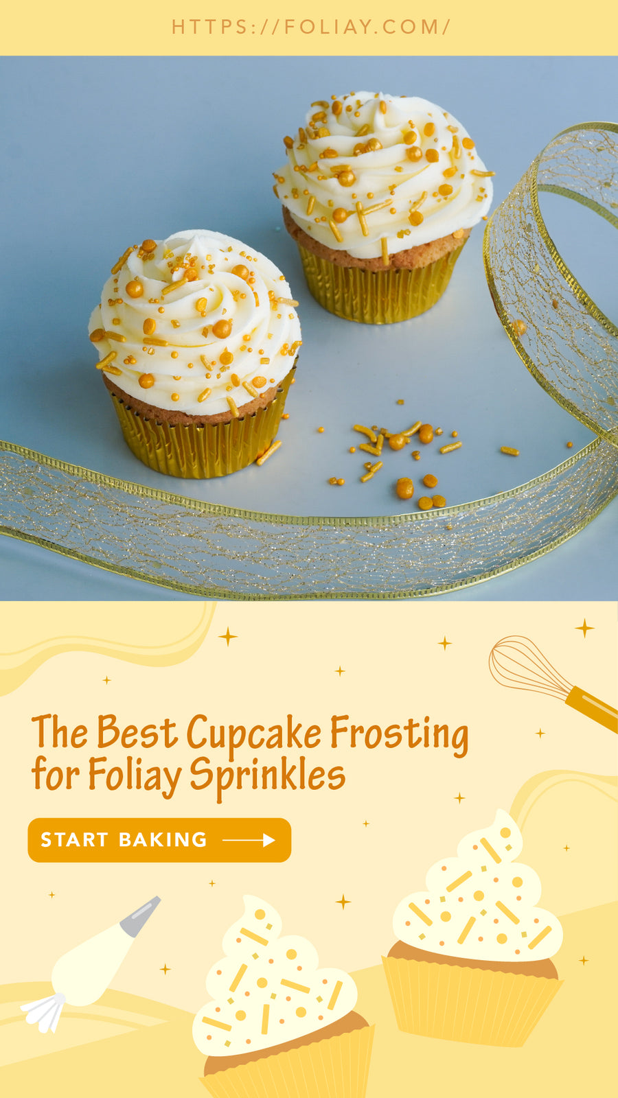 The Best Cupcake Frosting for Foliay Sprinkles