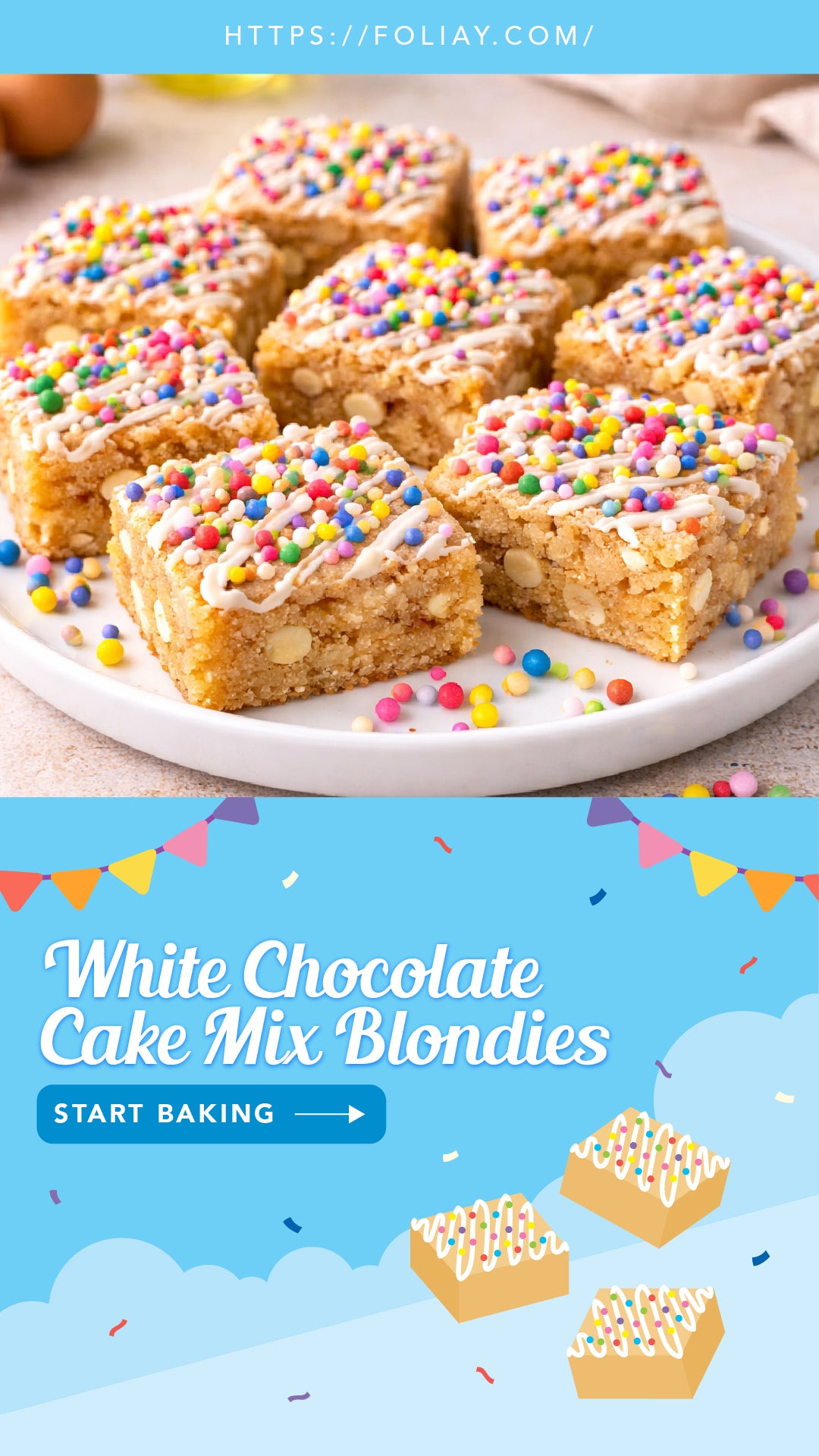 White Chocolate Cake Mix Blondies