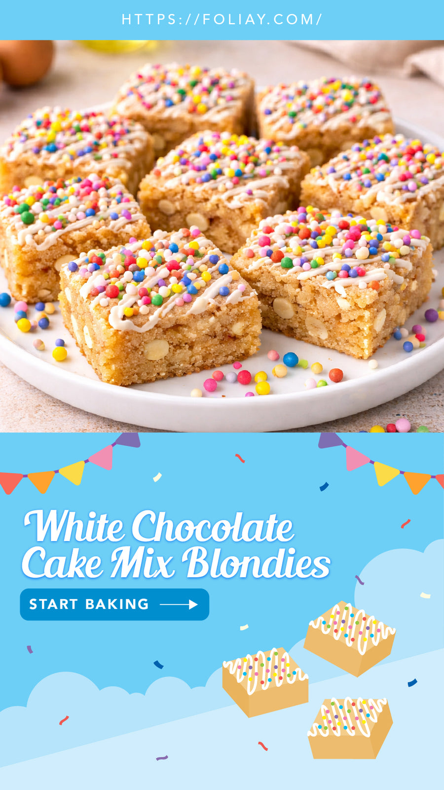 White Chocolate Cake Mix Blondies
