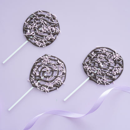 Pink Jimmies Sprinkles Bulk on lollipops