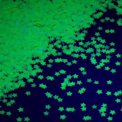 Glitter Neon Green Glow In The Dark Star