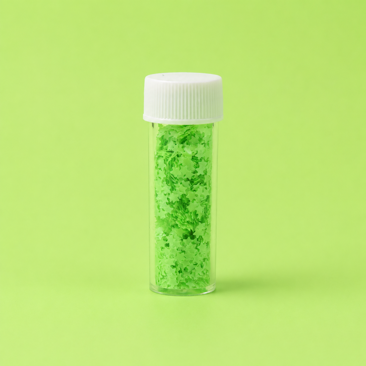 Glitter Neon Green Glow In The Dark Star