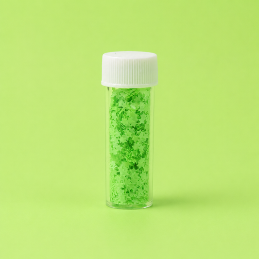 Glitter Neon Green Glow In The Dark Star