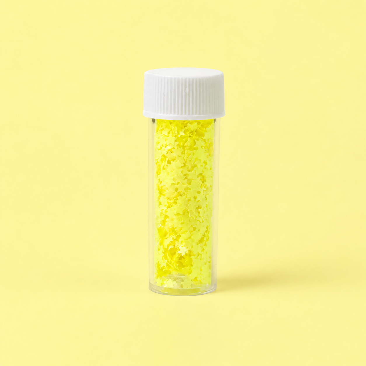 Glitter Neon Yellow Glow In The Dark Star