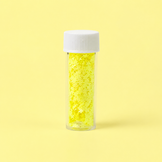 Glitter Neon Yellow Glow In The Dark Star