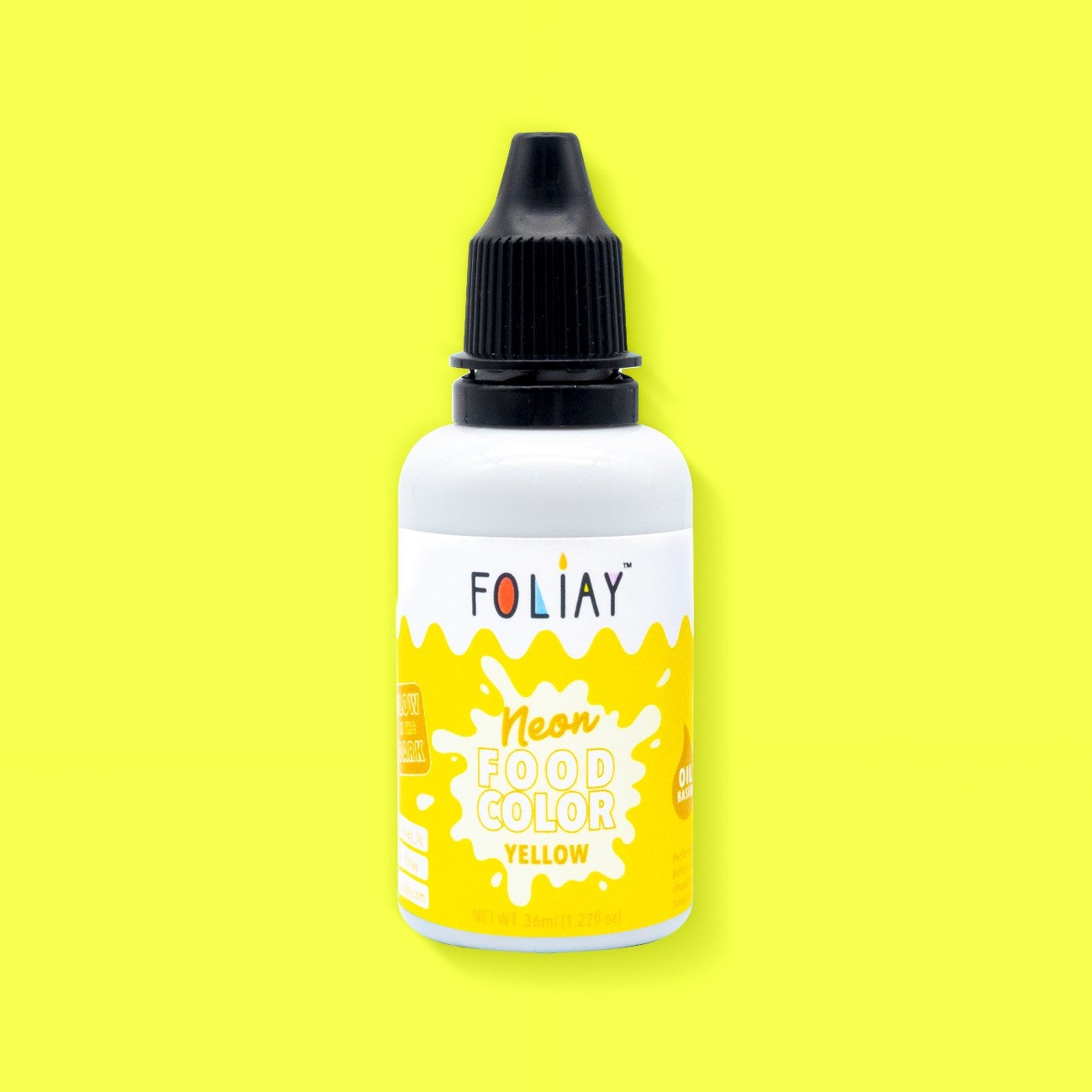 Glow In The Dark Oil Based Food Color Neon Yellow 1.22oz