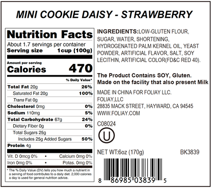 Daisy Flower Strawberry Cookie Bites