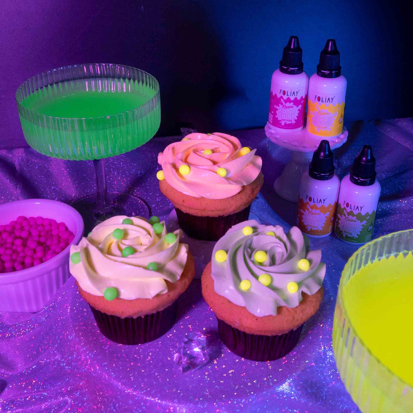 Neon Yellow Glow In The Dark Sugar Pearls