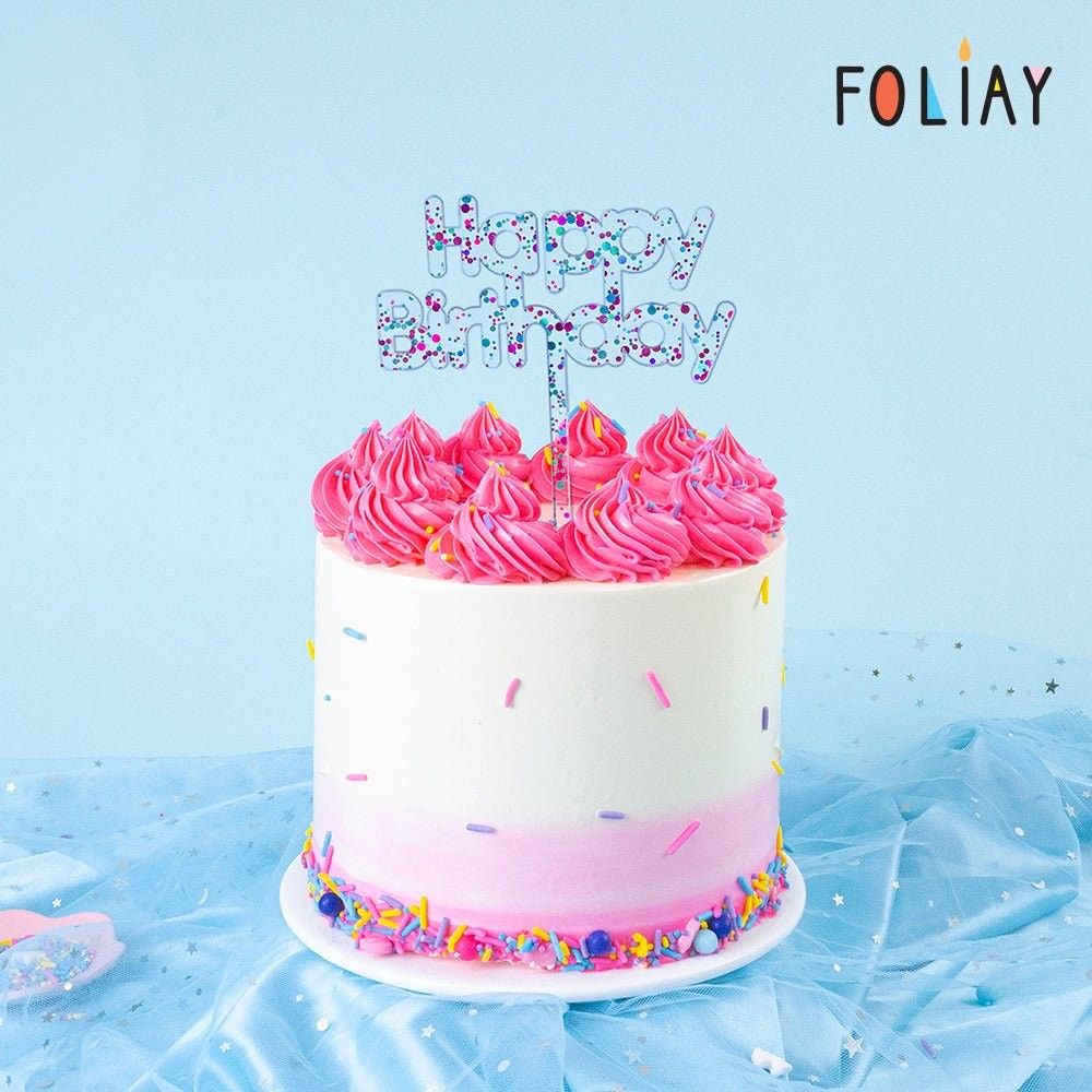 Rainbow Happy Birthday Cake Topper