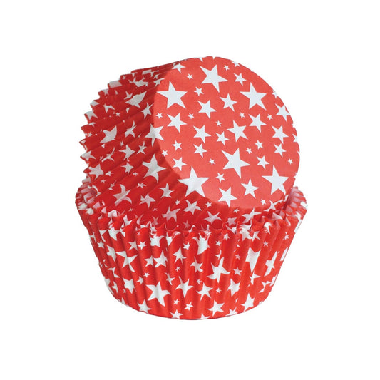 Red With White Stars Standard Cupcake Liners - 25 Count