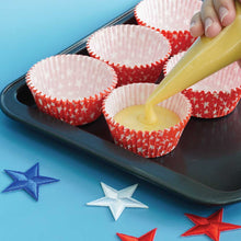Load image into Gallery viewer, Red With White Stars Standard Cupcake Liners - 25 Count
