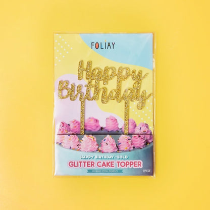 Gold Happy Birthday Cake Topper