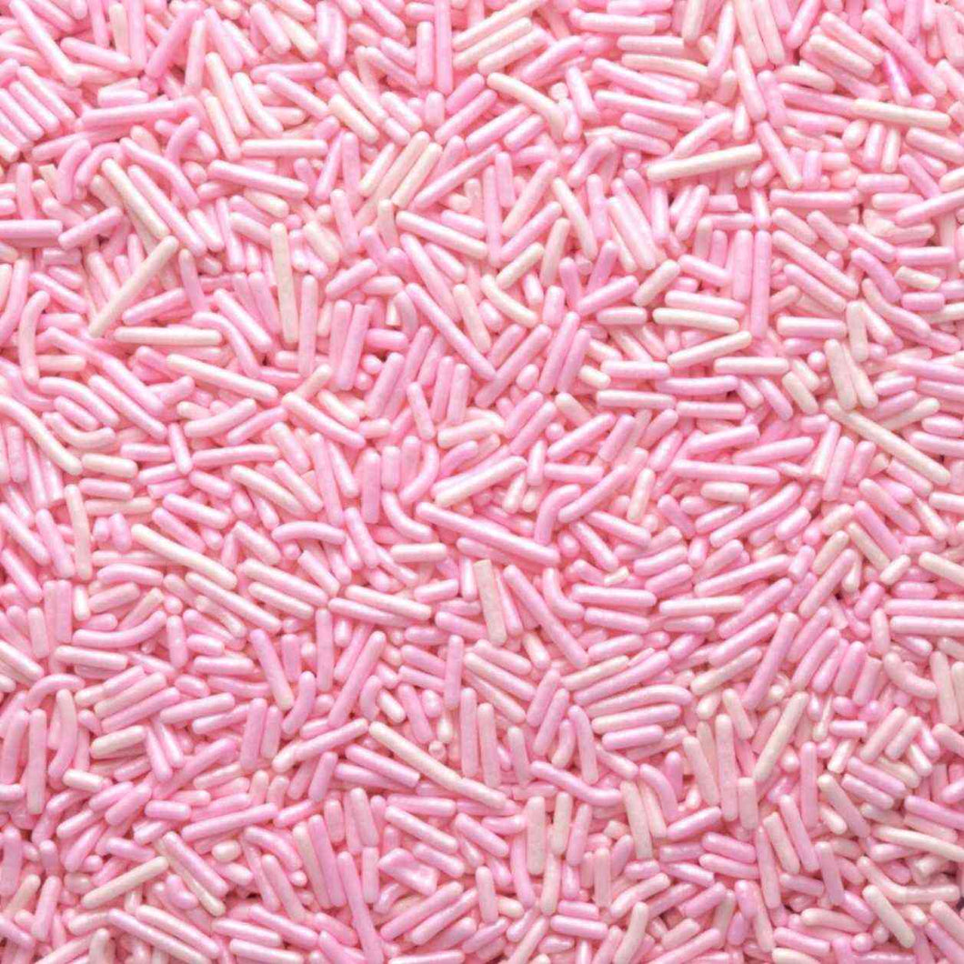 Pink Pearlized Jimmies Sprinkles