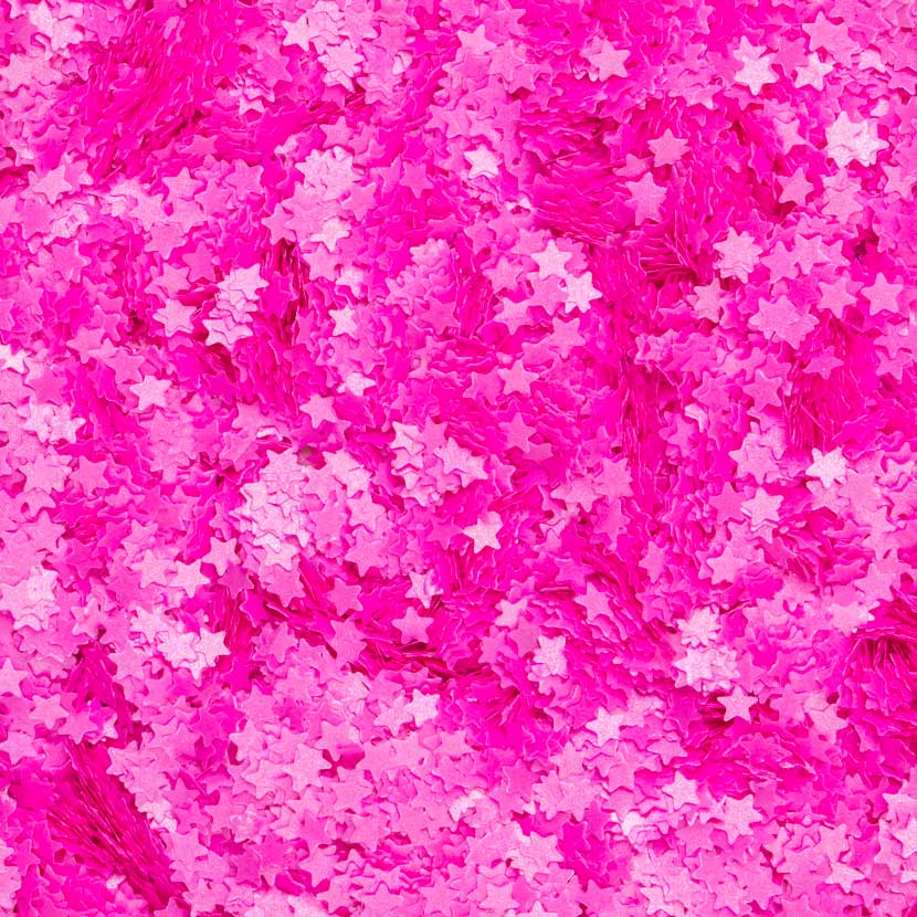 Glitter Neon Hot Pink Glow In The Dark Star