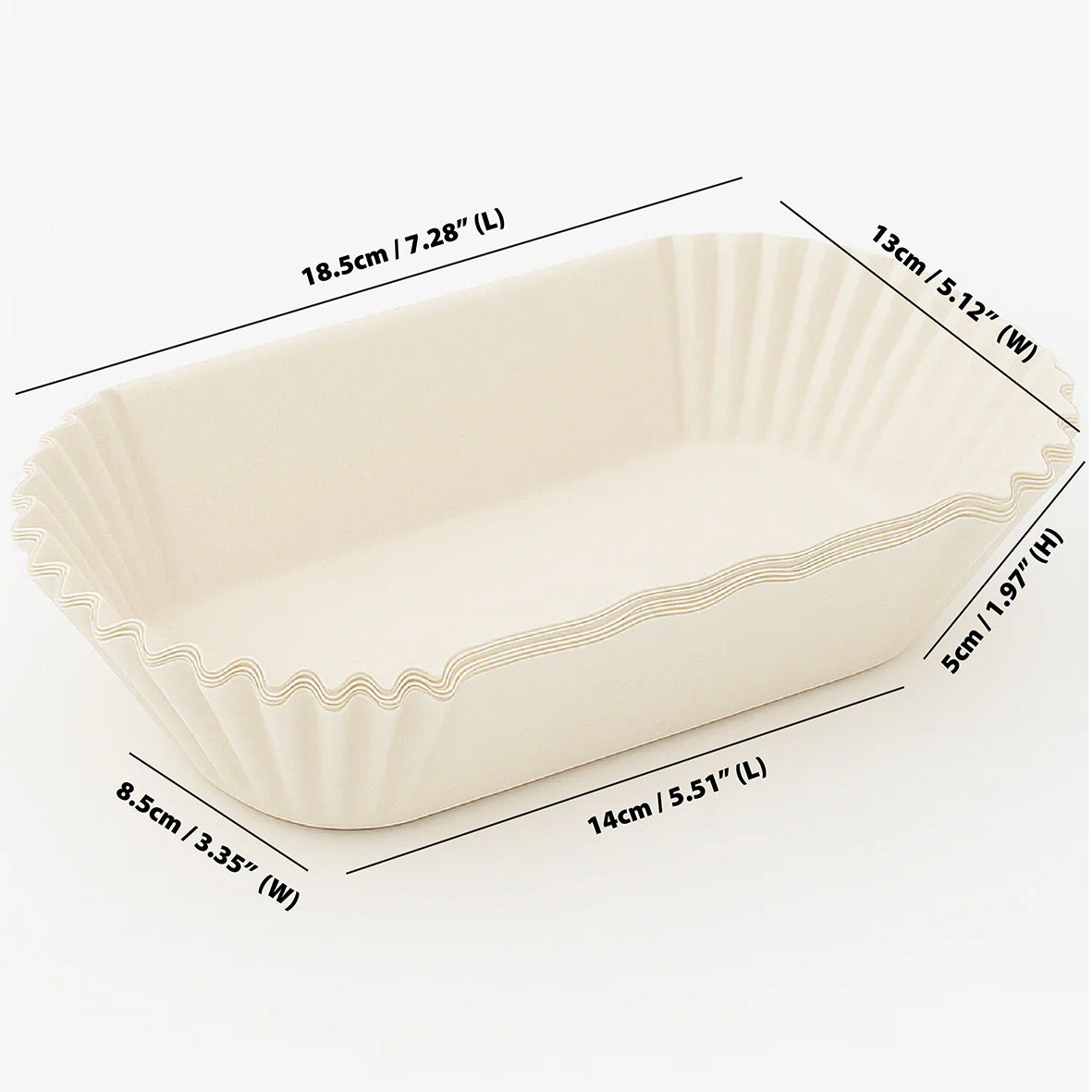5.51" x 3.35" White Loaf Pan Liners - 50 Count