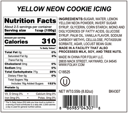 Glow In The Dark Neon Yellow Cookie Icing 8.82oz