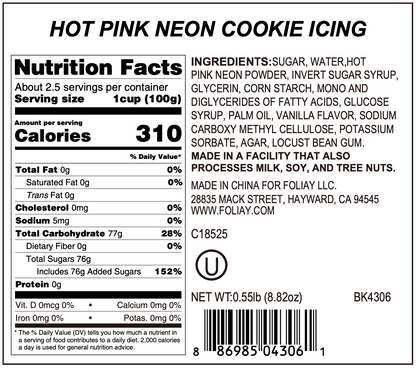 Glow In The Dark Neon Hot Pink Cookie Icing 8.82oz